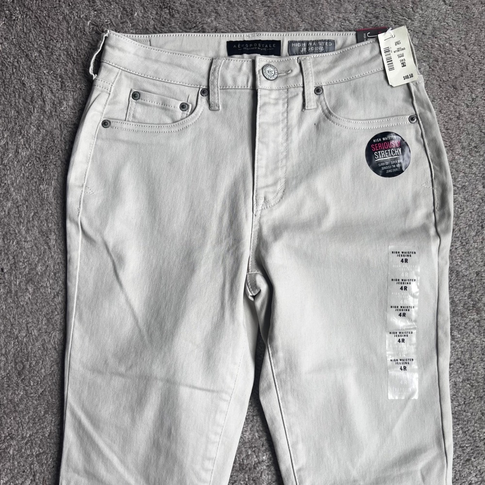 Aeropostale High Waisted Jegging Pants Womens 4R Gray Seriously Stretchy NWT